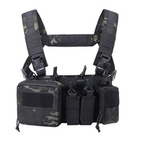 Gilet Tactique Chest Rig Nylon 500D avec Poches Frontales, Poche Pendante en Option, vue 16