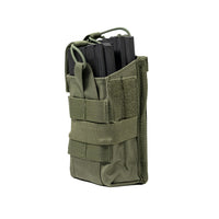 Porte-Chargeur Double Ouvert MOLLE en Nylon 500D Vert Armée, 14 x 8 x 8 cm