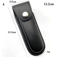 Étui Couteau Pliant en Cuir à Bouton-Pression, Noir ou Brun, 12 à 14,5 cm, vue 9