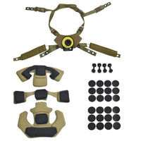 Suspension à Molette et Coussinets pour Casque Tactique, Sable, Vert ou Noir