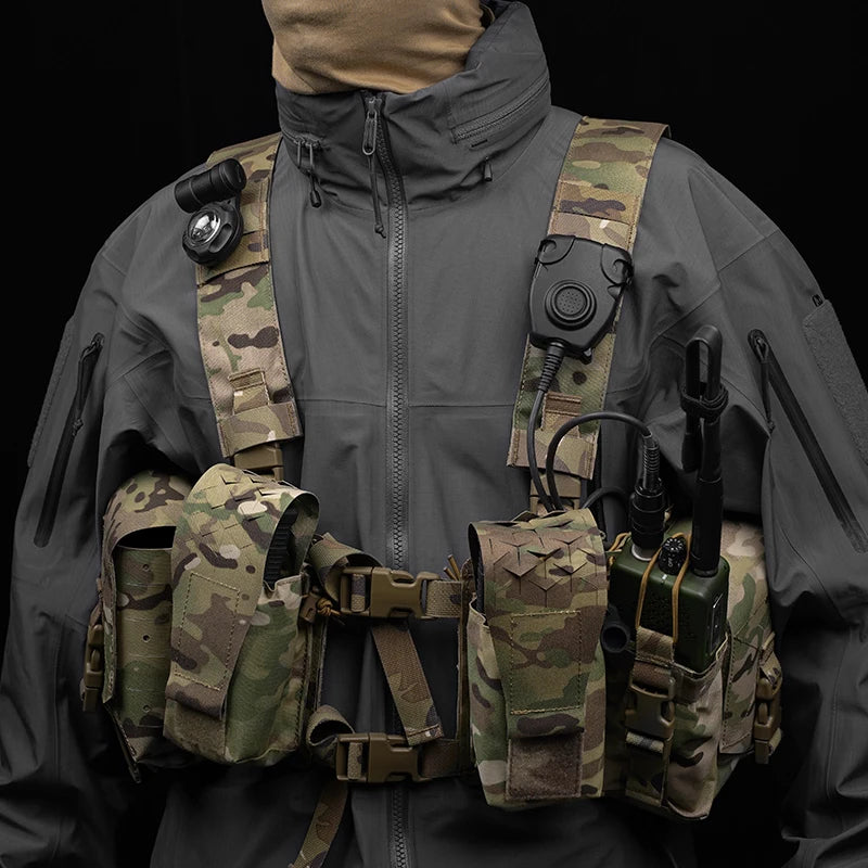 Gilet Tactique Chest Rig à Panneaux Latéraux Séparés, Découpe Laser MOLLE, Nylon, vue 4