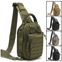 Sac Bandoulière Tactique à Découpe Laser MOLLE, Poignée Tressée, 7 Coloris
