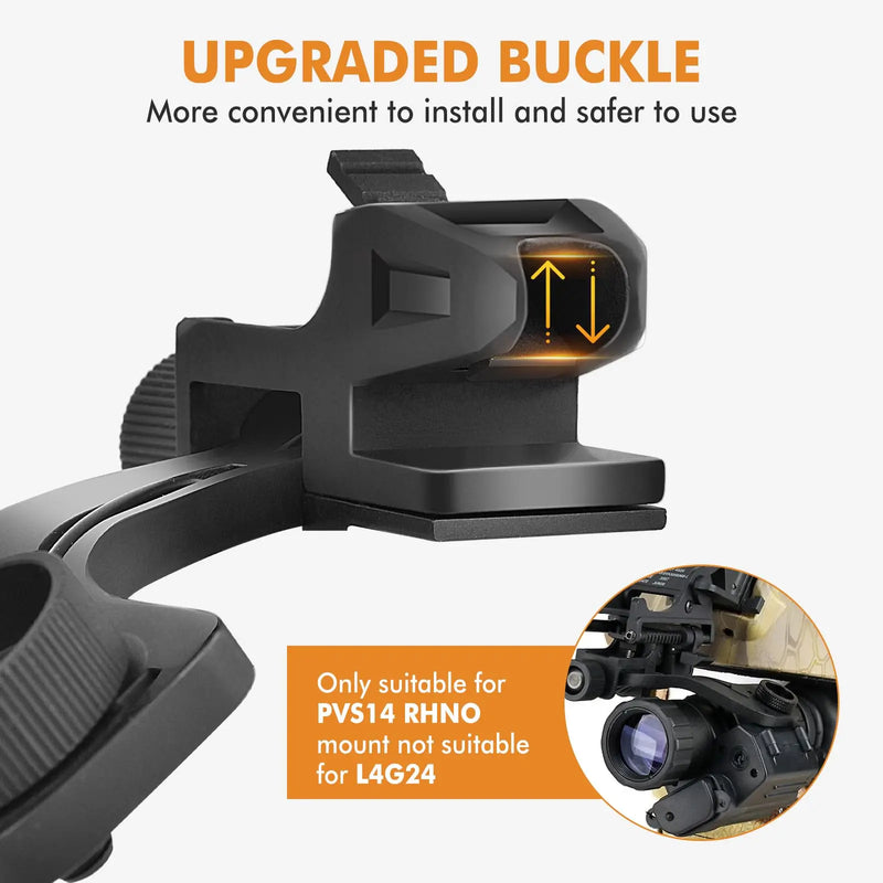 Support Vision Nocturne Bras en J pour Casque, Monoculaire PVS-14, Noir, vue 7