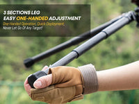 Bipied en Fibre de Carbone à Fixation Rapide, Jambes Télescopiques 24,5 à 52,5 cm, Noir ou Beige Sable, vue 6