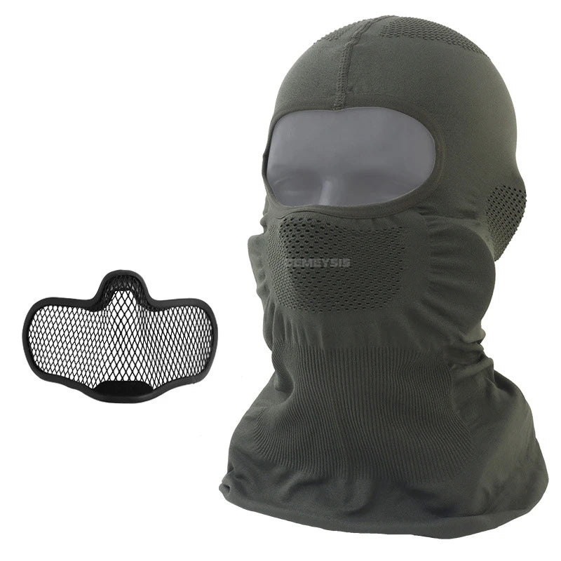 Masque Airsoft Grillagé Cagoule Respirante avec Grille en Acier Amovible, vue 8