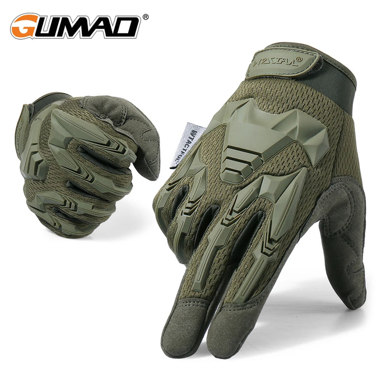 Gants Tactiques Écran Tactile à Protection en Caoutchouc sur les Jointures, Noir, Vert ou Camouflage, S à XL, vue 7