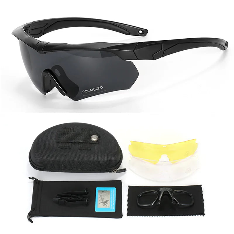 Lunettes de Tir à Demi-Monture, 3 Verres Interchangeables, Étui et Insert Optique