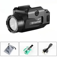 Lampe Tactique Rechargeable 800 Lumens pour Rail Picatinny 20 mm, USB-C, Noire ou Sable