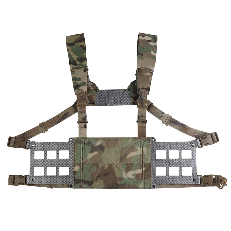 Gilet Tactique Chest Rig Grand Format, Platines Latérales Ajourées, 28 x 19 cm