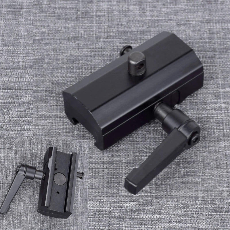 Adaptateur de Bipied à Levier de Serrage pour Rail Picatinny 20 mm, Aluminium Noir