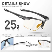 Lunettes de Protection Photochromiques ou Polarisées en Polycarbonate, Monture Légère 25 g, 17 Modèles, vue 6