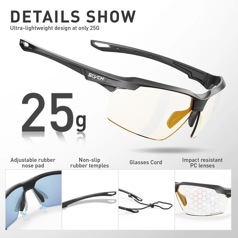 Lunettes de Protection Photochromiques ou Polarisées en Polycarbonate, Monture Légère 25 g, 17 Modèles, vue 6