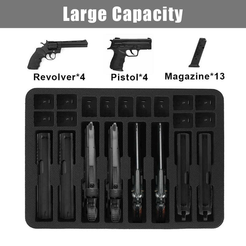 Mallette Arme de Poing Rigide pour 6 ou 8 Pistolets, 8 à 16 Chargeurs, 50,8 x 39,6 cm, vue 9