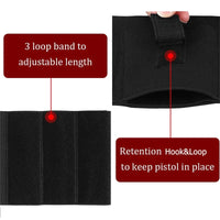 Holster de Cheville Élastique Noir pour Pistolet Compact, 40 x 12 cm, vue 2