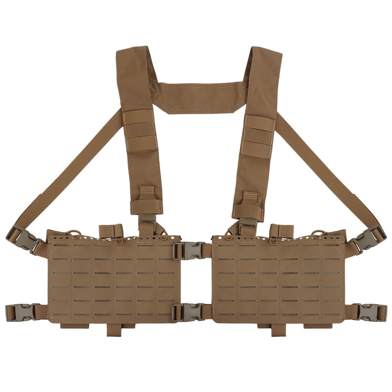 Gilet Tactique Chest Rig à Panneaux Latéraux Séparés, Découpe Laser MOLLE, Nylon, vue 7