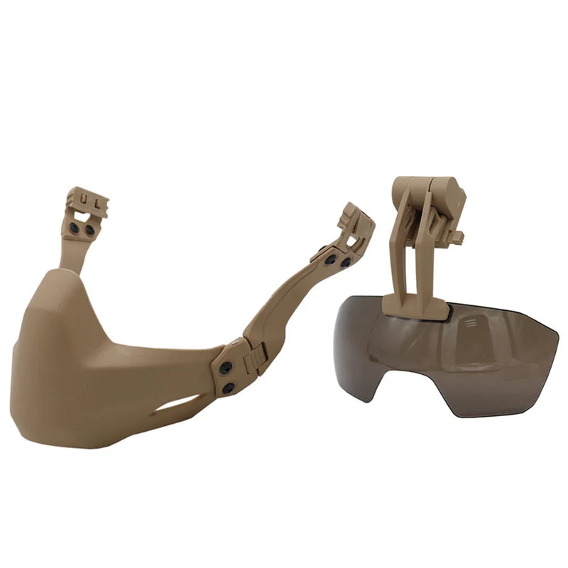 Demi-Masque Airsoft ABS pour Casque FAST, avec ou sans Lunettes Rabattables, vue 11