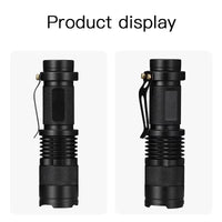 Mini Lampe Tactique LED Zoom Métal avec Clip, 3 Modes, vue 2