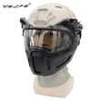 Masque Airsoft pour Casque FAST avec Rails Latéraux, Lunettes Rabattables en Option