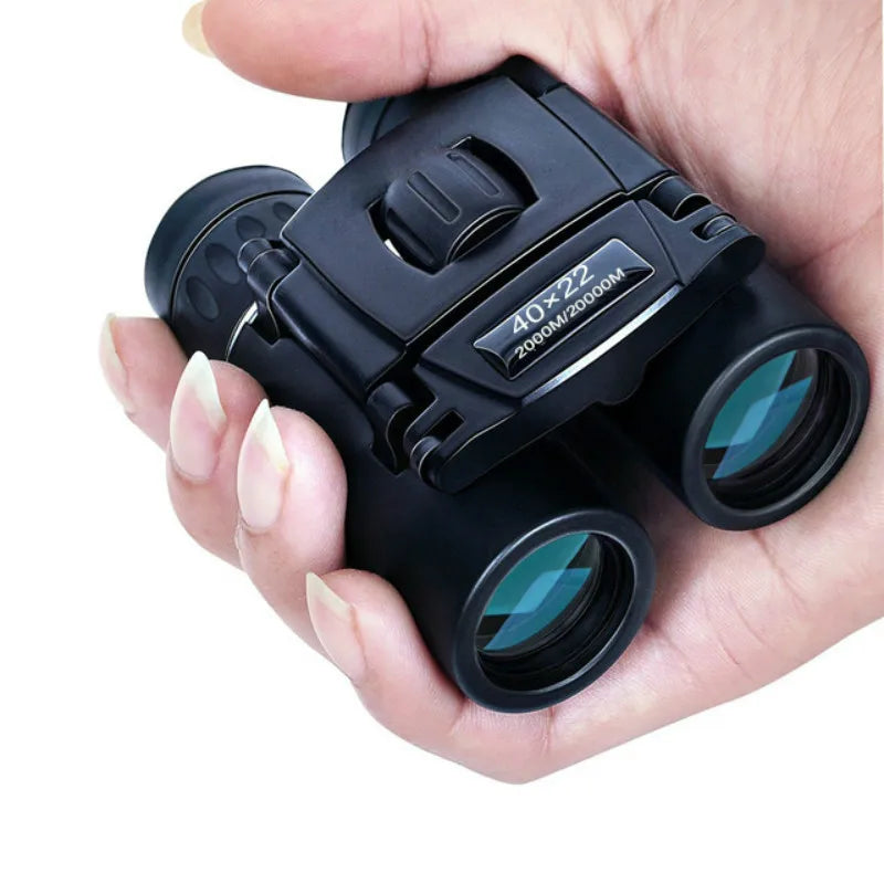 Jumelles Compactes Pliantes Noires, Objectif 22 mm, Prismes BAK4 FMC