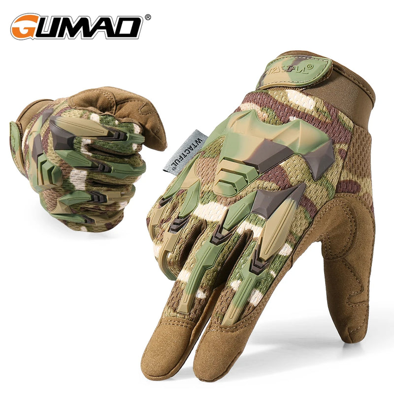 Gants Tactiques Écran Tactile à Protection en Caoutchouc sur les Jointures, Noir, Vert ou Camouflage, S à XL, vue 2