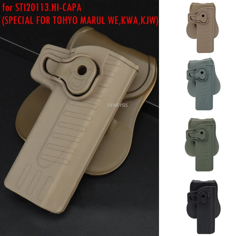 Holster Rigide à Palette pour Pistolet Type Hi-Capa, Droitier, 4 Coloris
