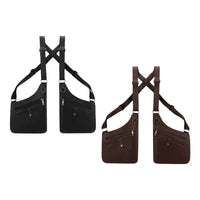 Sacoche Holster Double d'Épaule en Similicuir, Noir ou Marron, Port Discret, vue 2