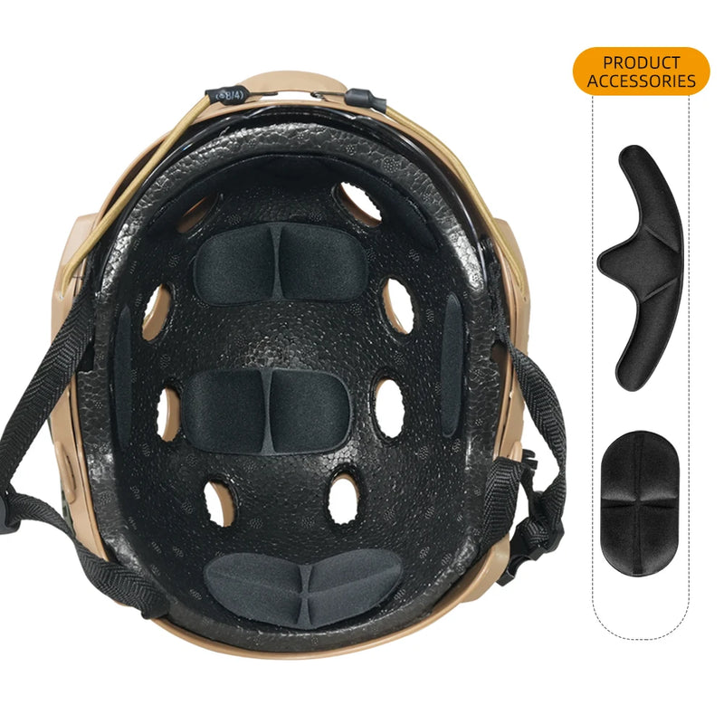 Casque Airsoft Tactique ABS avec Lunettes Intégrées et Rails Latéraux, vue 4