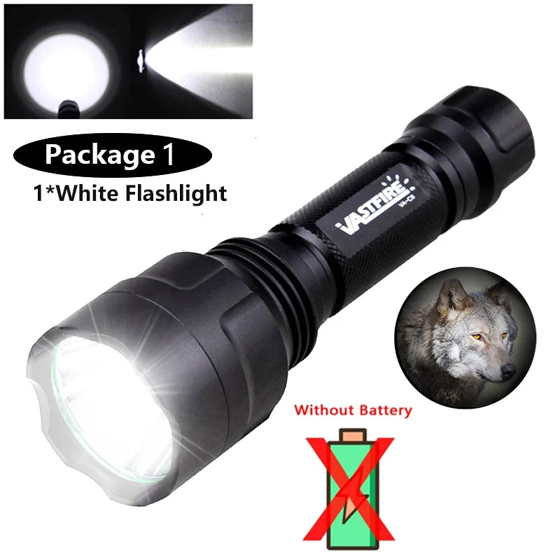 Lampe Tactique de Chasse LED Verte, Rouge ou Blanche, avec Interrupteur Déporté, vue 11