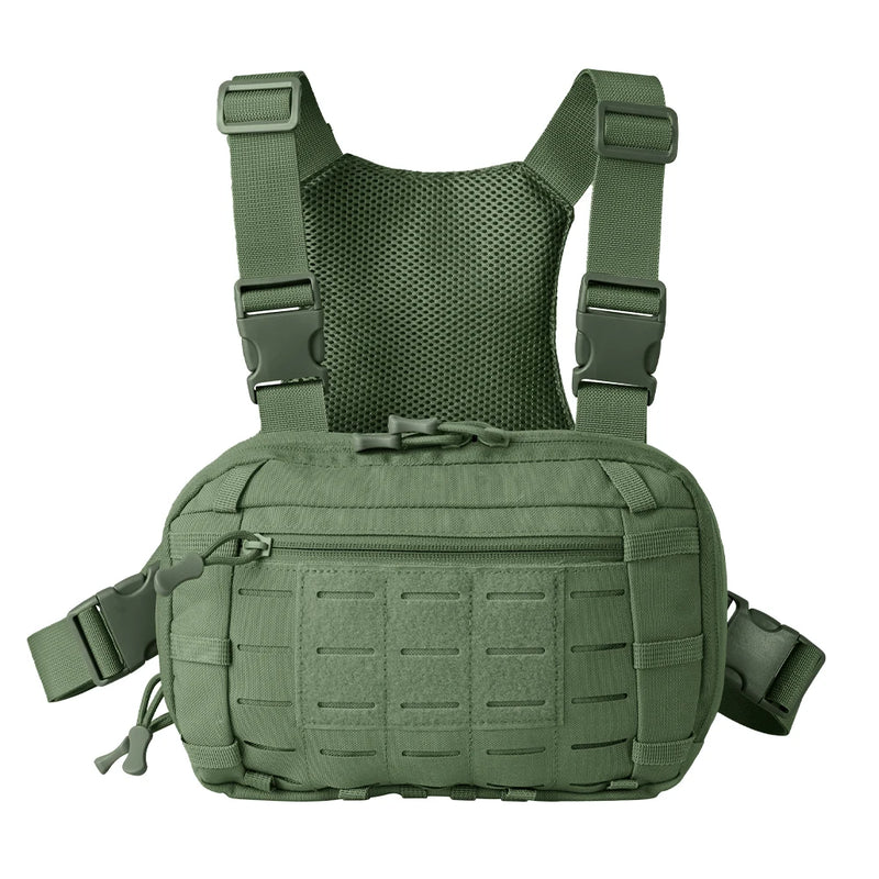 Sacoche Holster de Poitrine Tactique en Nylon 600D, Panneau MOLLE, 28 x 18 cm, 3 Coloris, vue 2