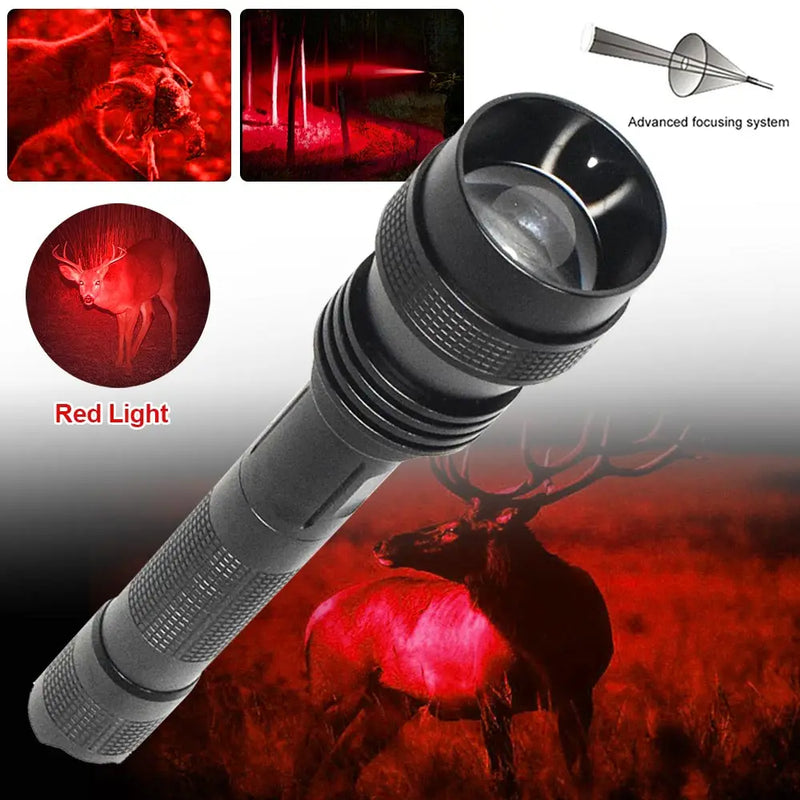 Lampe Tactique LED à Zoom de 223 mm, Lumière Blanche, Rouge ou Verte, vue 5