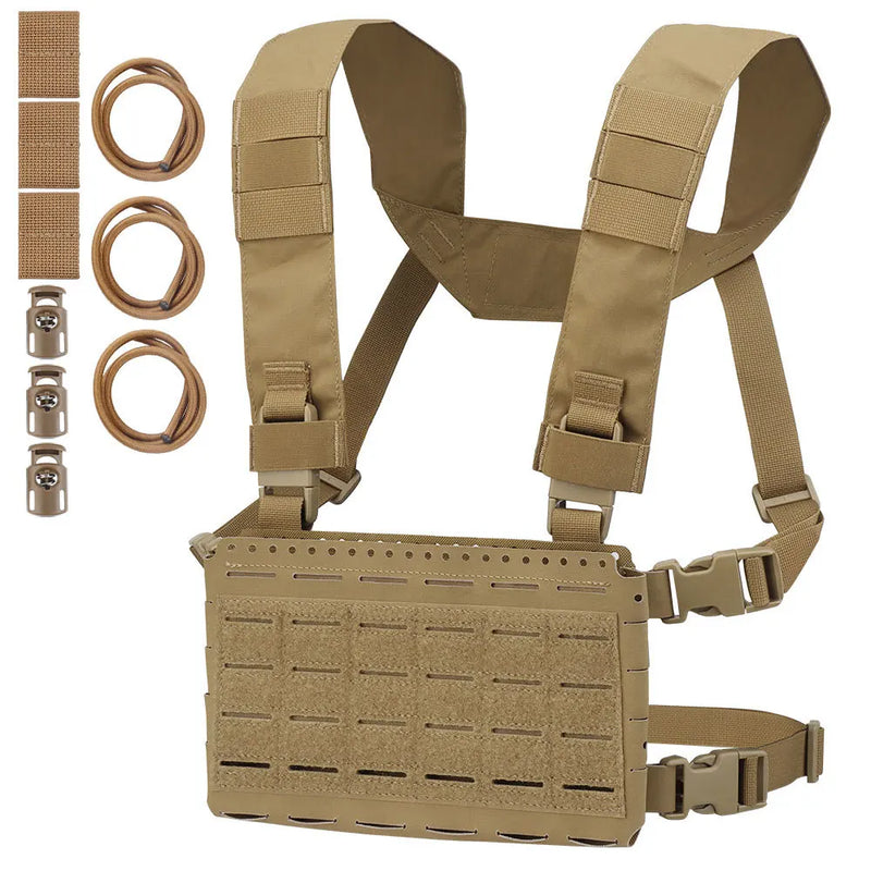Gilet Tactique Micro Chest Rig à Découpe Laser MOLLE avec Triple Porte-Chargeur, vue 9