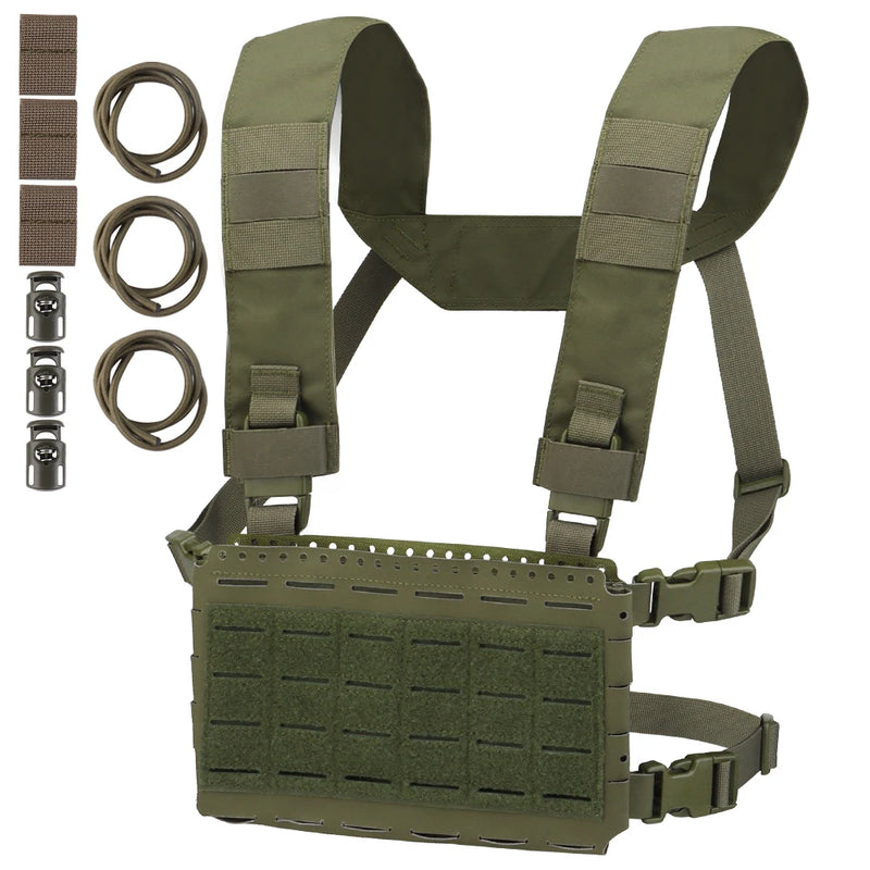 Gilet Tactique Chest Rig Compact MOLLE, Triple Porte-Chargeur Élastique, vue 8