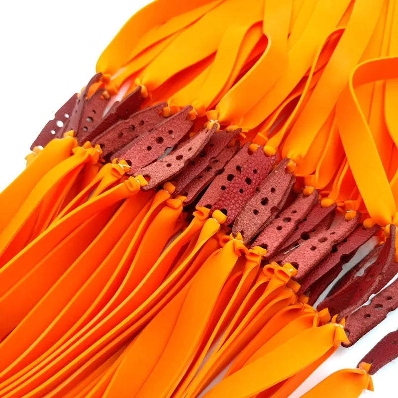 Élastiques de Lance-Pierre Plats Orange, 30 cm, 1,2 mm, avec Poche de Tir, vue 4