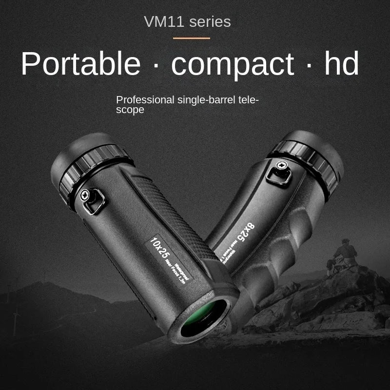 Monoculaire Compact 8x25 ou 10x25 Noir, Corps Métal, Traitement FMC, vue 5