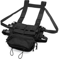 Gilet Tactique de Poitrine Modulable en Nylon 600D avec Poche Pendante Zippée, vue 16