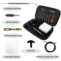 Kit de Nettoyage Arme Multi-Calibres, Étui Zippé, 9 Brosses et 3 Câbles, vue 2