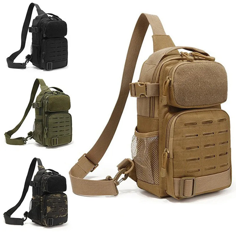 Sac Bandoulière Tactique Compact en Toile Oxford, Panneau MOLLE, 30 x 20 x 13 cm