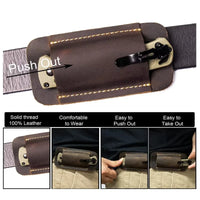 Étui de Ceinture Ouvert pour Couteau Pliant en Cuir ou Simili Cuir, 118 x 57 mm, vue 2