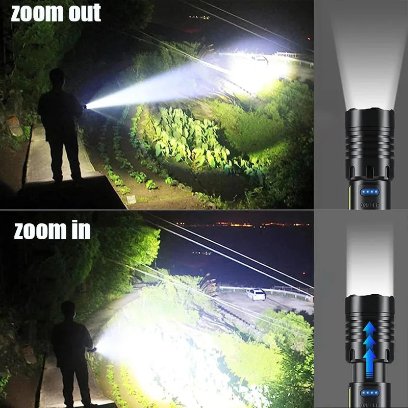 Lampe Tactique Rechargeable 7 Modes, Zoom et Lumière COB, Lot de 1 ou 2, vue 3