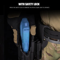 Holster Universel Rigide pour Pistolet Équipé d'une Lampe, Droitier, Verrou de Sécurité, vue 3