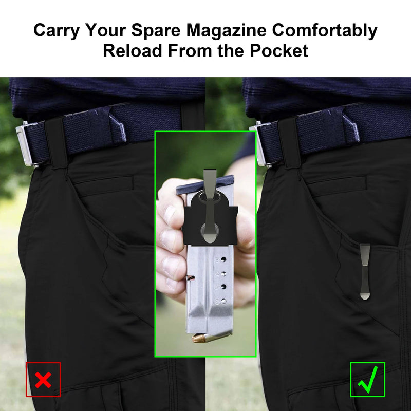 Porte-Chargeur Magnétique de Poche avec Clip pour Pistolet 9 mm et .40, Noir, vue 3