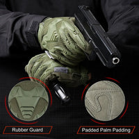 Gants Tactiques Écran Tactile à Protection en Caoutchouc sur les Jointures, Noir, Vert ou Camouflage, S à XL, vue 8