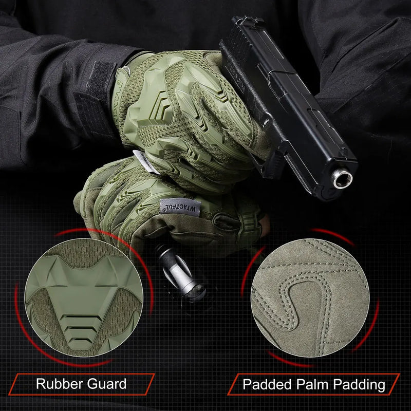 Gants Tactiques Écran Tactile à Protection en Caoutchouc sur les Jointures, Noir, Vert ou Camouflage, S à XL, vue 8