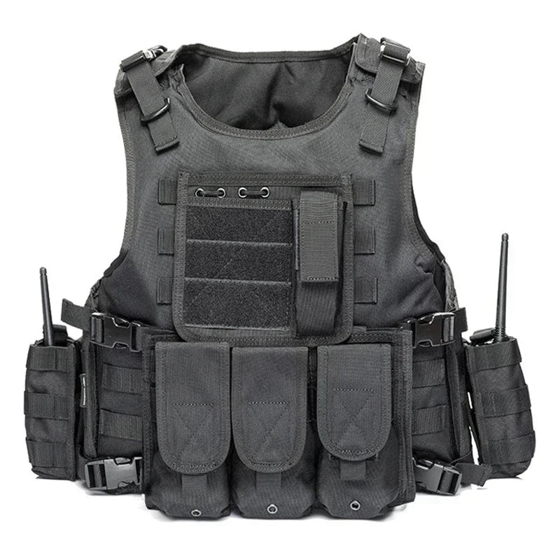 Gilet Tactique MOLLE Oxford 600D Ajustable avec Panneau Écusson, 5 Coloris