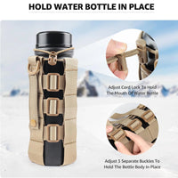 Porte-Gourde MOLLE en Nylon à Diamètre Réglable, Cordon de Serrage et Trois Boucles, 3 Coloris, vue 5