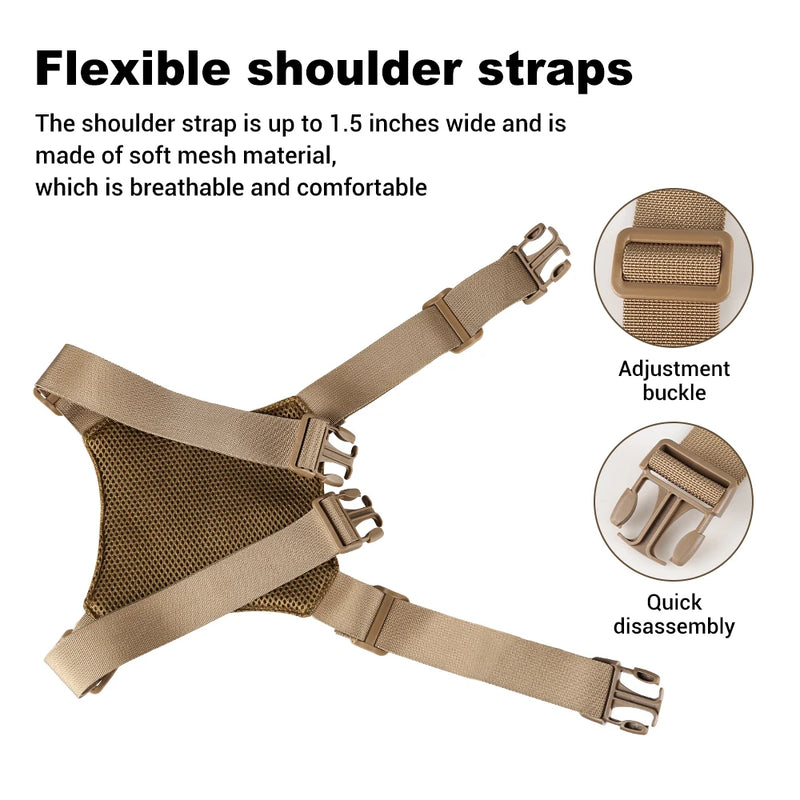 Sacoche Holster de Poitrine Tactique en Nylon 600D, Panneau MOLLE, 28 x 18 cm, 3 Coloris, vue 6