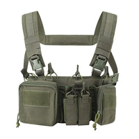 Gilet Tactique Chest Rig Nylon 500D avec Poches Frontales, Poche Pendante en Option, vue 8