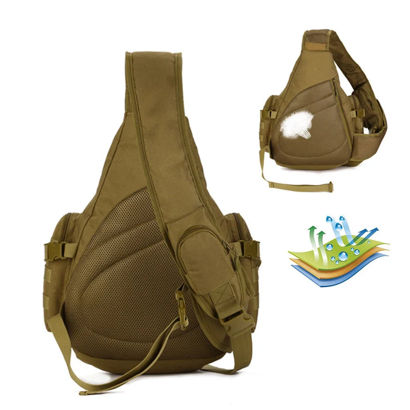 Sac Bandoulière Tactique 50 cm en Nylon Anti-Déchirure, Poches MOLLE, 4 Coloris, vue 3