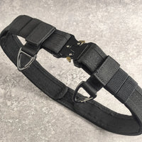 Ceinture Tactique Rembourrée Noire à Boucle Métallique, 130 cm, avec ou sans Mousquetons, vue 7
