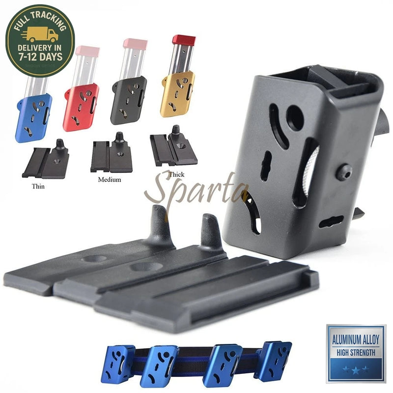 Porte-Chargeur IPSC Aluminium Réglable à 360°, pour Pistolet, Noir ou Orange, vue 2